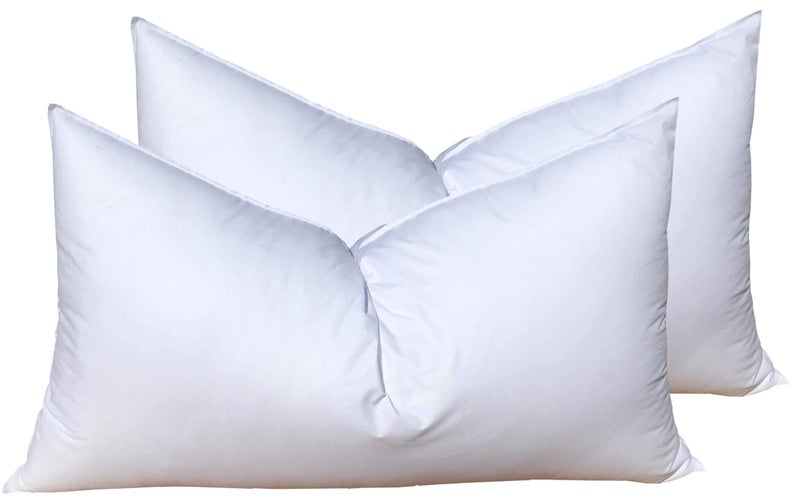 Pillowflex Set of 2 Synthetic Down Alternative Pillow Inserts for Shams, Soft & Plush Pillow Inserts, Faux Down Alternative Pillows or Micro Denier, Cotton Blended Shell Fabric - (12 Inch by 16 Inch) - Image 2